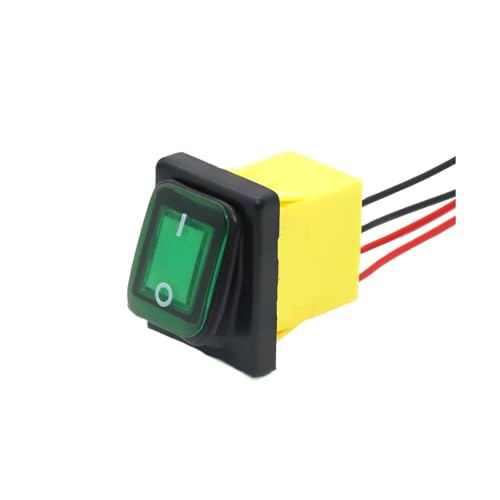 LED-Wippschalter mit Drähten EIN AUS Hochleistungs-4-poliger DPST IP67 wasserdicht versiegelt Auto Marine Toggle(GREEN,110V) von MECHURA