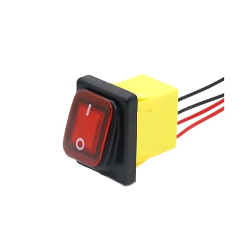 LED-Wippschalter mit Drähten EIN AUS Hochleistungs-4-poliger DPST IP67 wasserdicht versiegelt Auto Marine Toggle(RED,110V) von MECHURA