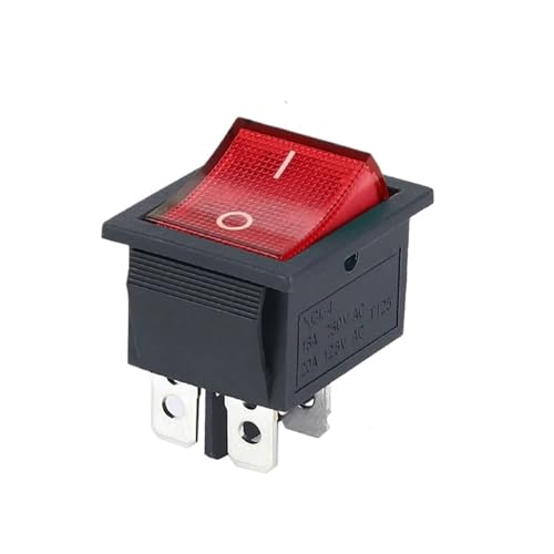 Rastender Wippschalter Netzschalter I/O 4 Pins 6 Pins mit Licht 16A 250VAC 20A 125VAC KCD4 2/3Positionen(2position 6PIN Black) von MECHURA