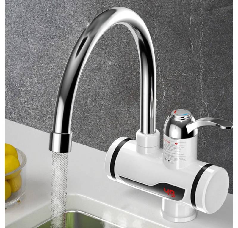 MECO Küchenarmatur (Sofort-Heißwasserhahn 220V, 1-St) Energiesparend, drehbar & mit Temperaturanzeige von MECO