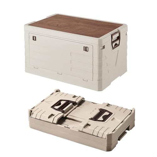 Faltbare Camping Outdoor Aufbewahrungsbox mit Deckel, 55L Stapelbar Kunststoff Auto Kofferraum Organizer Aufbewahrung, Faltbare Utility Crate Camping Zubehör für Garten Party Picknick Outdoor Reisen Faltbare Camping Outdoor Aufbewahrungsbox mit Deckel, 55L Stapelbar Kunststoff Auto Kofferraum Organizer Aufbewahrung, Faltbare Utility Crate Camping Zubehör für Garten Party Picknick Outdoor Reisen von MECOLOR