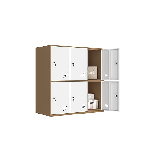MECOLOR Kleiner Büroschrank, Metall, ideal für Büroräume zur Nutzung von Angestellten - weiß - 6D von MECOLOR
