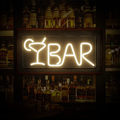 MEDE Bar-Schild, Dekoration für Zuhause, Bar, angetrieben durch USB-dimmbare Neonschilder, LED-Neonlichter für Pub, Club, warmweiße Neon-Bar-Schilder für Wandparty-Dekoration, 40,6 x 17,8 cm von MEDE