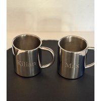 Edelstahlbecher Becher Tasse Mit Wunschname Metall Kaffee Edelstahl Doppel Wand Griff 220Ml Gravur Edelstahlbecher Becher Tasse Mit Wunschname Metall Kaffee Edelstahl Doppel Wand Griff 220Ml Gravur von MEDEKO