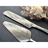 Personalisierter Tortenheber Und Messer Set Mit Gravur Tortenschaufel Hochzeit Wedding Edelstahl Geschenkidee Hochzeitsgeschenk von MEDEKO