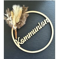 Türschild Deko Schild Türkranz Fensterbild Loop 20 cm " Kommunion "Loop Kreis Dekoschild Türschild Deko Schild Türkranz Fensterbild Loop 20 cm " Kommunion "Loop Kreis Dekoschild von MEDEKO