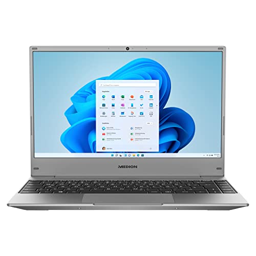 MEDION E13204 33,7 cm (13,3 Zoll) Full HD Notebook (Intel Pentium Silver N5030, 128GB SSD, 4GB DDR4 RAM, Webcam, Win 11 Home S Modus) von MEDION