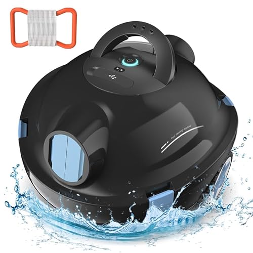 Poolroboter, kabelloser Poolsauger, Dunkelgrau Y10 Schnurloser Roboter-Poolreiniger, automatischer, leistungsstarker Poolsauger, 90 Minuten Laufzeit, selbstparkend, ideal für Flache von MEDOXA