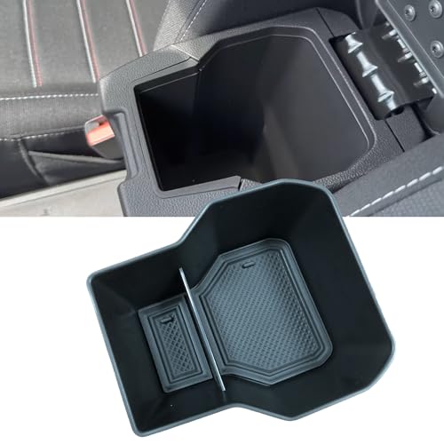 MEDZUK Armlehnen Organizer Kompatibel mit Dacia Jogger 2021-2024 2025 Mittelkonsole Aufbewahrungsbox Handschuhfach Auto Center Console Tray Zubehör Mit Rutschfestermatte (Schwarz) von MEDZUK