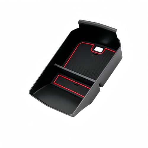 MEDZUK Armlehnen Organizer Kompatibel mit Renault Austral 2022-2024 2025 Mittelkonsole Aufbewahrungsbox Handschuhfach Auto Center Console Tray Zubehör Mit Rutschfestermatte (Rot) von MEDZUK