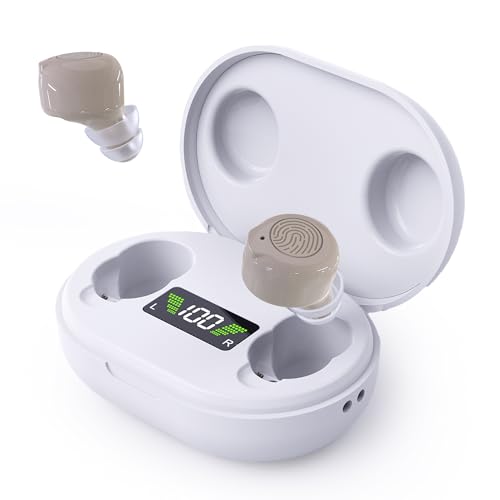 Digital Rechargeable - ITE Set and Sound Assist for Adults and Seniors, OTC, Intelligent Feedback & Noise Reduction, Personal w/Portable LED Charging Case, Beige von MEDca