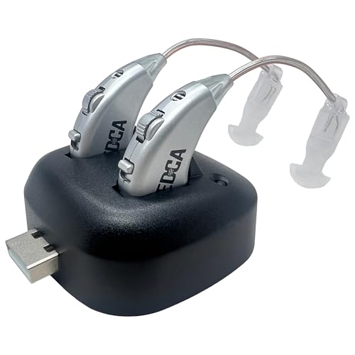 Digitale Hörverstärker - Paar wiederaufladbare HdO-Personenschallverstärker mit USB-Dock - Premium Behind The Ear Sound Amplification - by MEDca Digitale Hörverstärker - Paar wiederaufladbare HdO-Personenschallverstärker mit USB-Dock - Premium Behind The Ear Sound Amplification - by MEDca von MEDca