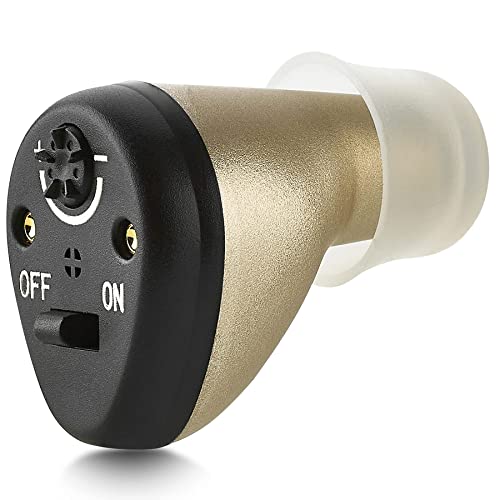 Rechargeable CIC Complete-in-Canal Nearly Invisible Personal with Digital Noise Cancelling and Feedback Reduction Feature, Right Ear - Black von MEDca