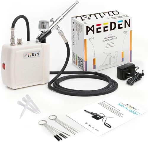 MEEDEN Airbrush Kompressor mit 1.8m Luftschlauch: Kabelloses Air Brush Kompressor Auto Stop mit Reinigungbürste für Modell Tattoo Graffiti Malerei Torten Dekoration- Weiß MEEDEN Airbrush Kompressor mit 1.8m Luftschlauch: Kabelloses Air Brush Kompressor Auto Stop mit Reinigungbürste für Modell Tattoo Graffiti Malerei Torten Dekoration- Weiß von MEEDEN