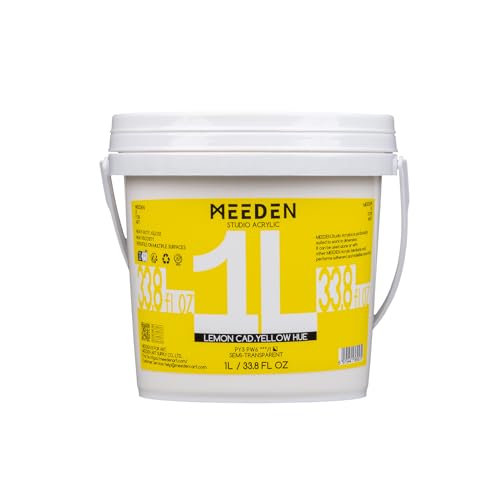 MEEDEN Gelb Acrylfarben 1L: Heavy Body Gloss Acryl Farbe für Leinwand Holz Wand Textile, Groß Acrylic Paint - Wasserfest & Ungiftig & Schnelltrocknend - Zitron-Cadmiumgelb MEEDEN Gelb Acrylfarben 1L: Heavy Body Gloss Acryl Farbe für Leinwand Holz Wand Textile, Groß Acrylic Paint - Wasserfest & Ungiftig & Schnelltrocknend - Zitron-Cadmiumgelb von MEEDEN