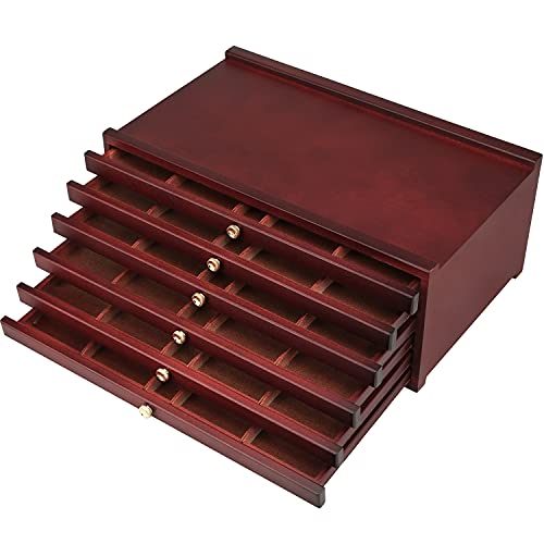 MEEDEN Holz Aufbewahrungsbox für Künstler mit 6 Schubladen, Multifunktional Malkoffer für Marker Organizer, Stifte Aufbewahrung mit Schublade in Walnuss für Marker Pinsel Werkzeuge von MEEDEN