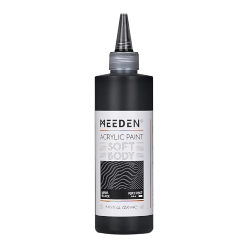 MEEDEN Mars Schwarz Acrylfarbe: Matt Finish 250ml Soft Body Acrylic Paint in ergonomischer Flasche - Fließfarbe für Leinwand Künstler & Erwachsene, Künstler & Erwachsene MEEDEN Mars Schwarz Acrylfarbe: Matt Finish 250ml Soft Body Acrylic Paint in ergonomischer Flasche - Fließfarbe für Leinwand Künstler & Erwachsene, Künstler & Erwachsene von MEEDEN