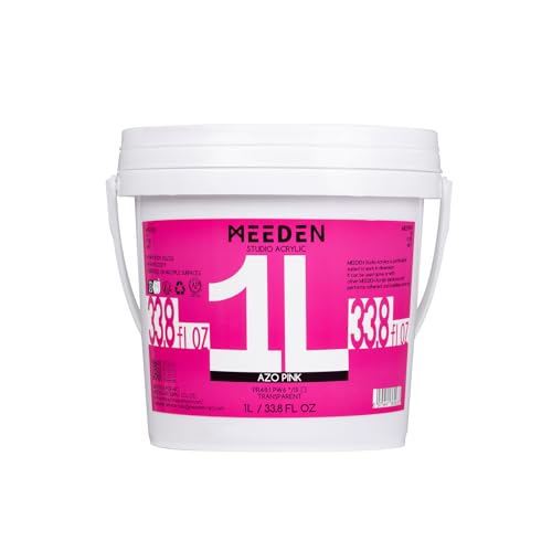 MEEDEN Rosa Acrylfarben 1L: Heavy Body Gloss Acryl Farbe für Leinwand Holz Wand Textile, Groß Acrylic Paint - Wasserfest & Ungiftig & Schnelltrocknend - Azo-Rosa von MEEDEN