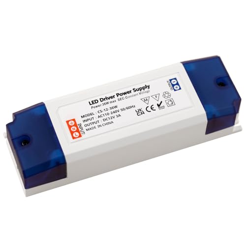 MEEKBOS LED Trafo LED Transformator 1-36W 12V 3A Treiber Netzteil, Trafo 230V Auf 12V DC, keine Mindestbelastung, kein Flimmern, kein Rauschen für MR11,G4,MR16,GU5.3 Birnen,Lichtstreifen von MEEKBOS