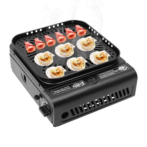 MEELRYD 2.3 KW Campingkocher, Gaskocher Set inkl. Tragetasche, Klemme, Gas Camping Herd Outdoor, Gaskocher Klein mit Piezozündung für Camping, Zusammenkünfte, Wohnmobilreisen von MEELRYD