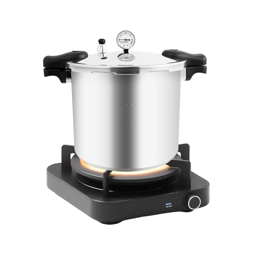 MEELRYD 22 Litre schnellkochtopf, Dampfkochtopf, verstellbares Ablassventil, Pressure Cooker in Luxus-Digitalmanometer, Induktionskompatibel&Druckablass, Für alle Arten von Herde von MEELRYD