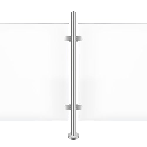 MEELRYD 316 Edelstahl Glas Geländerpfosten, Terrassengeländer, Glasgeländer-Mittelpfosten, Balustrade, Balkongeländer, Handlaufhalter, 110cm Glasklemmen Pfosten MEELRYD 316 Edelstahl Glas Geländerpfosten, Terrassengeländer, Glasgeländer-Mittelpfosten, Balustrade, Balkongeländer, Handlaufhalter, 110cm Glasklemmen Pfosten von MEELRYD