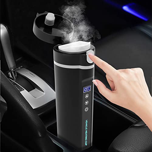 MEELRYD 450ml Car Kettle,24V/12V Reise-Elektrischer Wasserkocher,mit LED-Bildschirm 100℃ variable Temp Thermos,mit Anti-Verschüttungsdeckel,304 Edelstahl-Liner, Auslaufsicher von MEELRYD