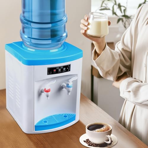 MEELRYD 550W Elektrischer Wasserspende, 220 V Mini-Desktop-Wasserspender Heiß Kalt Stehend Desktop Trinkbrunnen Wasserkühler Heißwasserspender Büro Hause von MEELRYD