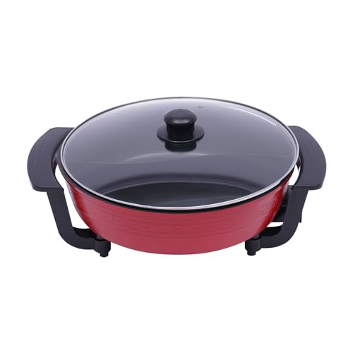 MEELRYD 6L Elektrische Hot Pot, 30cm Multifunktions Wokpfanne Yin Yang Hot Pot Twin Suppentopf Küche Kasserolle mit Deckel, 1300W 220V von MEELRYD