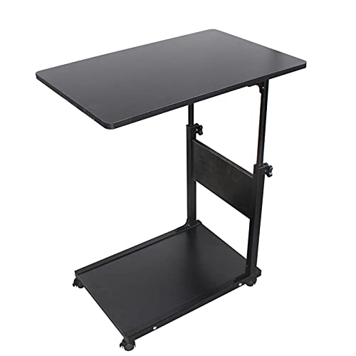 MEELRYD Beistelltisch C Form, Sofatisch mit Rollen, 2-Etagen Beistelltisch Höhenverstellbar, Wohnzimmertisch mit Metallgestell, für Kaffee und Laptop, Schwarz MEELRYD Beistelltisch C Form, Sofatisch mit Rollen, 2-Etagen Beistelltisch Höhenverstellbar, Wohnzimmertisch mit Metallgestell, für Kaffee und Laptop, Schwarz von MEELRYD