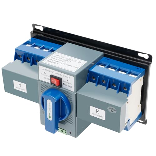 MEELRYD Dual Power Automatischer Transferschalter, 4P 63A AC 220V Automatischer Switches Umschalter Notstrom Umschalter Lastumschalter Netzumschalte Dual Netzteil von MEELRYD