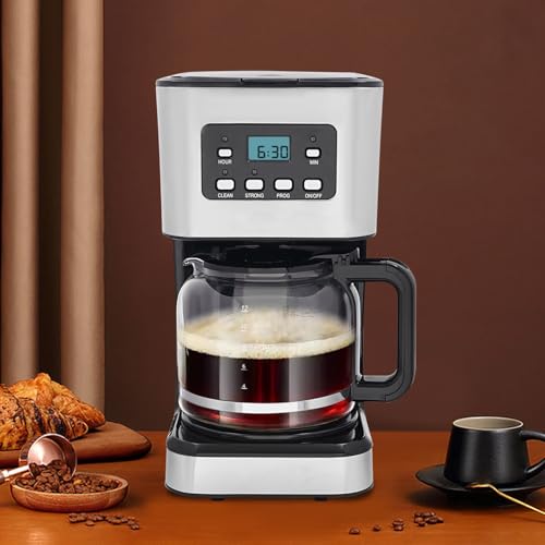 MEELRYD Filterkaffeemaschine mit Thermokanne, 1.5L 950W Kaffeemaschine mit Glaskanne und Tropfstopp ansprechende Filtermaschine für bis zu 12 Tassen Kaffee (schwarz) von MEELRYD