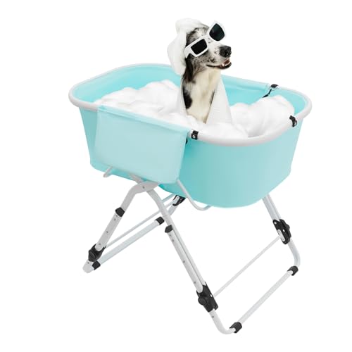 MEELRYD Hundebadewanne, Erhöhte Haustierbadewanne, 70-100cm Höhenverstellung, Zusammenklappbare Hunde mit Entwässerungsrohr, für kleine bis mittelgroße Hunde und Katzen max. bis 68KG MEELRYD Hundebadewanne, Erhöhte Haustierbadewanne, 70-100cm Höhenverstellung, Zusammenklappbare Hunde mit Entwässerungsrohr, für kleine bis mittelgroße Hunde und Katzen max. bis 68KG von MEELRYD