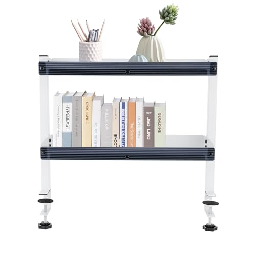 MEELRYD Klemmregal für den Schreibtisch, 2 Ebene Klemmbare Schreibtisch-Organizer, Tischregal für Bücher, Schreibtisch Erweiterung für Büros, Schlafzimmern, Wohnzimmern, Weiß MEELRYD Klemmregal für den Schreibtisch, 2 Ebene Klemmbare Schreibtisch-Organizer, Tischregal für Bücher, Schreibtisch Erweiterung für Büros, Schlafzimmern, Wohnzimmern, Weiß von MEELRYD