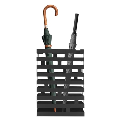 MEELRYD Schirmständer mit modernem Design aus Metall, Cutout-Design, Regenschirmhalter für Heim- und Bürodekoration, Schwarz, 29,86 x 9,8 x 42,8 cm von MEELRYD