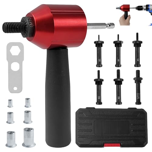 Nietzange Set, Nietaufsatz für Akkuschrauber, mit M3, M4, M5, M6, M8, M10, 6 Art Dorne, Nietmutternzange Set mit 160 Nietmuttern, für Heimwerken, Mechanik und Autoreparatur Nietzange Set, Nietaufsatz für Akkuschrauber, mit M3, M4, M5, M6, M8, M10, 6 Art Dorne, Nietmutternzange Set mit 160 Nietmuttern, für Heimwerken, Mechanik und Autoreparatur von MEEQIAO