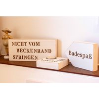 Bad Deko 3Er-Set "Nicht Vom Beckenrand Springen" "Badelicht" "Wegweiser" Holzschilder Für Gästetoilette Badezimmer Wc Vintage Look Geschenk Bad Deko 3Er-Set "Nicht Vom Beckenrand Springen" "Badelicht" "Wegweiser" Holzschilder Für Gästetoilette Badezimmer Wc Vintage Look Geschenk von MEERwertManufaktur