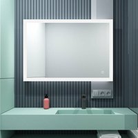 Lisa Badspiegel led 60x50cm Rechteckig Badezimmerspiegel Bad Spiegel Touch Kaltweiß Beleuchtung Wandspiegel von MEESALISA
