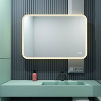 Lisa led Badspiegel 60x50cm Badezimmerspiegel mit Beleuchtung Warmweiß Touch Lichtspiegel Wandspiegel 50x60cm Beschlagfrei von MEESALISA