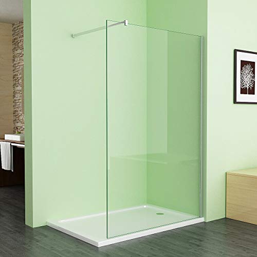 MEESALISA Duschwand für Dusche 100 x 195 cm, 8mm ESG NANO klares Glas Duschwand mit 75-120 cm Haltestange, Walk in Duschabtrennung Duschtrennwand für Bad, WC, Badezimmer von MEESALISA