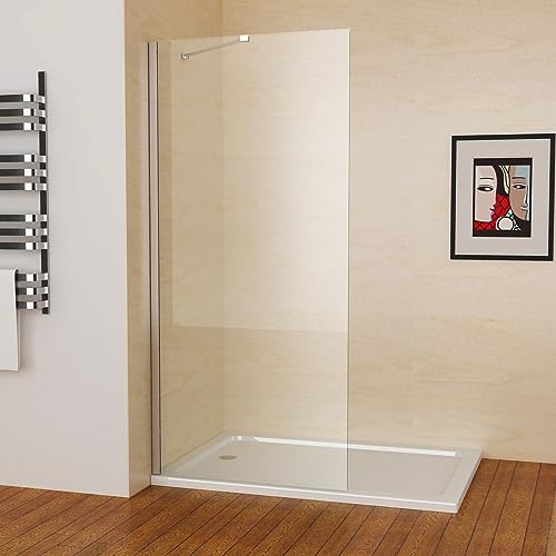 MEESALISA Duschwand für Dusche 75 x 195 cm, 6mm ESG NANO klares Glas Duschwand mit Haltestange, Walk in Duschabtrennung Duschtrennwand für Bad, WC, Badezimmer von MEESALISA