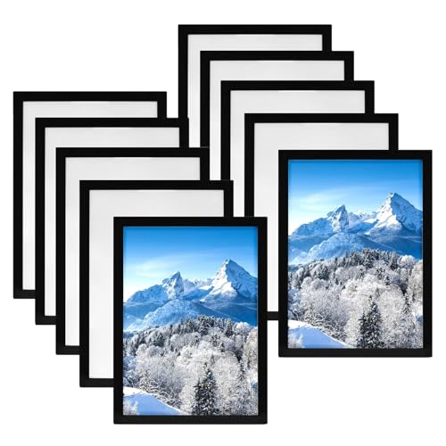 MEESOGA 10Pack Magnetrahmen A4 Selbstklebend Info-Rahmen, Magnetischer Papierhalter Posterrahmen Dokumenthalter, Bilderrahmen A4 Aufklappbar Wasserdicht Plakatrahmen Inforahmen von MEESOGA