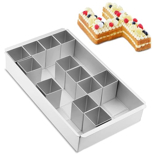 MEESOGA Buchstaben Zahlen Backformen Kuchenform aus Aluminium - Verstellbar Buchstaben Alphabet Zahlen DIY Backen Formen Set - Antihaft Zahlen- und Buchstabenkuchenform Ausstechformen von MEESOGA