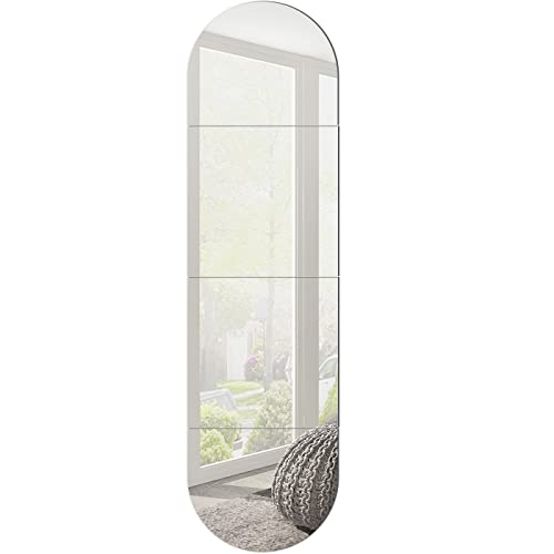 MEESOGA Ganzkörper Wandspiegel Selbstklebende Türspiegel - 4Pack 30x30cm Acryl Spiegelfliesen Selbstklebend Spiegel zum Aufkleben, Rahmenlos Ganzkörperspiegel Set Acryl-Spiegel zur Wandmontage von MEESOGA