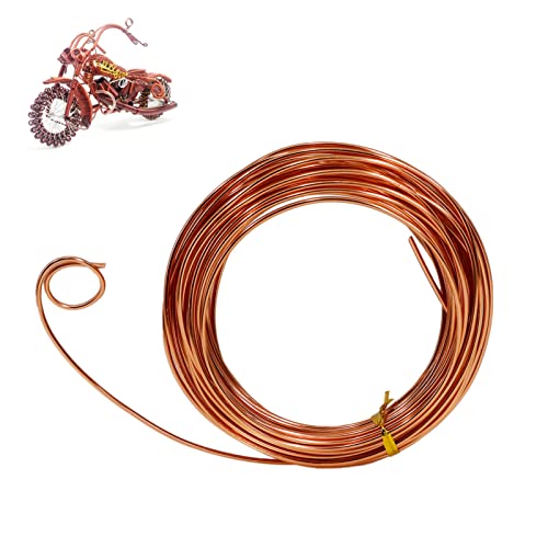 MEETGIFT 15m 2mm basteldraht Kupfer blumendraht schmuckdraht bindedraht gartendraht Schmuckherstellung Aluminiumdraht Für Schmuckhandwerk, Modellieren, Armaturen Und Skulpturen (Kupfer) von MEETGIFT