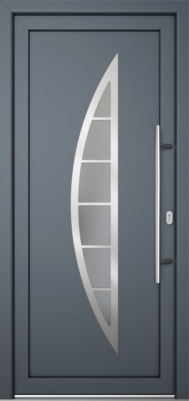 Meeth Haustür Signum Pro PVC Modell 28 108 x 208 cm DIN Rechts weiß/titan von JOSEFMEETH