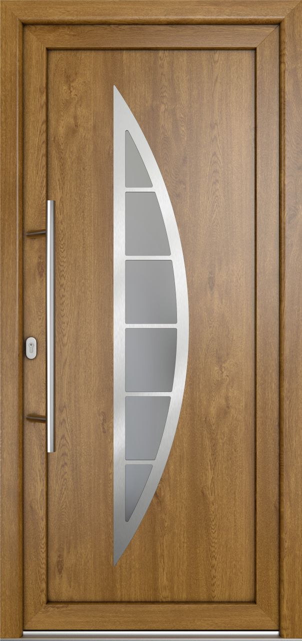 Meeth Haustür Signum Pro PVC Modell 28 98 x 208 cm DIN Links weiß/golden oak von JOSEFMEETH