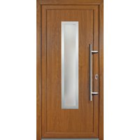 Meeth Kunststoff-Haustür »Signum Exklusiv«, satiniertes Glas, golden oak, nach Innen öffnend, ohne Türgriff - goldfarben Meeth Kunststoff-Haustür »Signum Exklusiv«, satiniertes Glas, golden oak, nach Innen öffnend, ohne Türgriff - goldfarben von MEETH