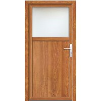 Meeth Nebeneingangstür »ProM 01«, Klarglas, golden oak, nach Außen öffnend - goldfarben Meeth Nebeneingangstür »ProM 01«, Klarglas, golden oak, nach Außen öffnend - goldfarben von MEETH
