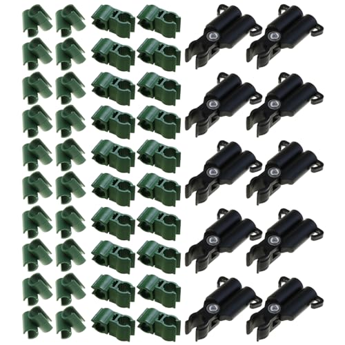 MEETOOT Verstellbare Pflanzenstützen-Verbindungs-Clips für den Garten, A-Typ-Clip für Gartenarbeit, Metall, Stahl, Pflanzenstützen (50 Stück, 11 mm) von MEETOOT